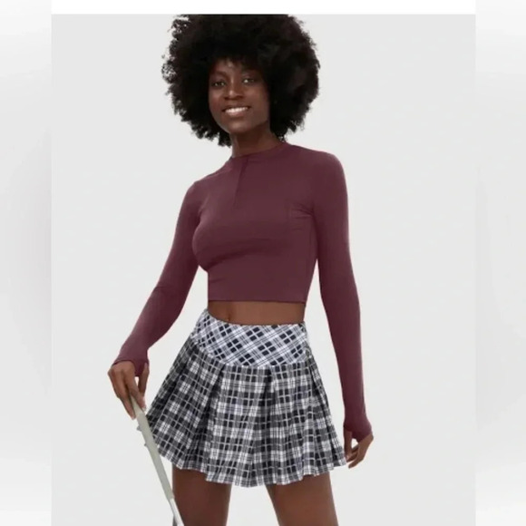 Halara Half Zip Long Sleeve Thumb Hole Cropped Golf Sport Top NWT Size Medium - Picture 5 of 6